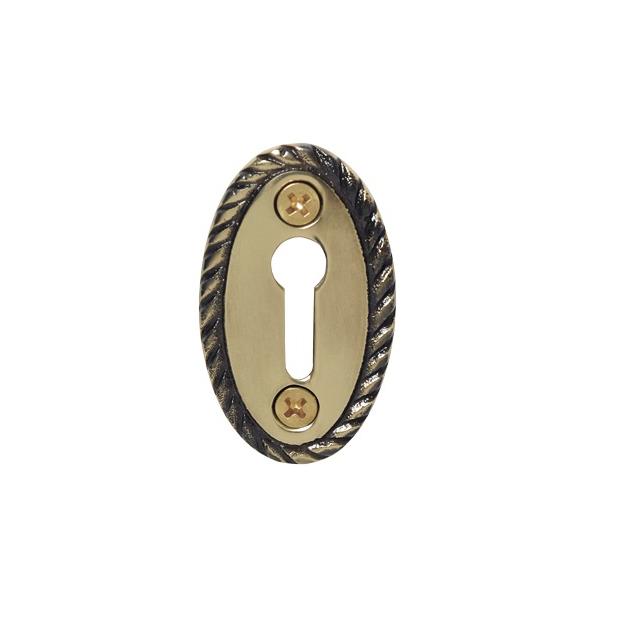 Nostalgic Warehouse KHLROP Rope Keyhole Cover in Antique Brass